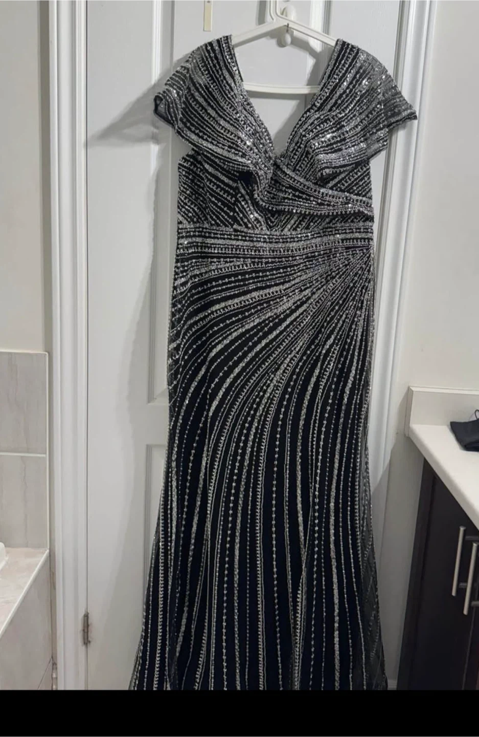 Sparkly Black Dress with Silver Embellishments