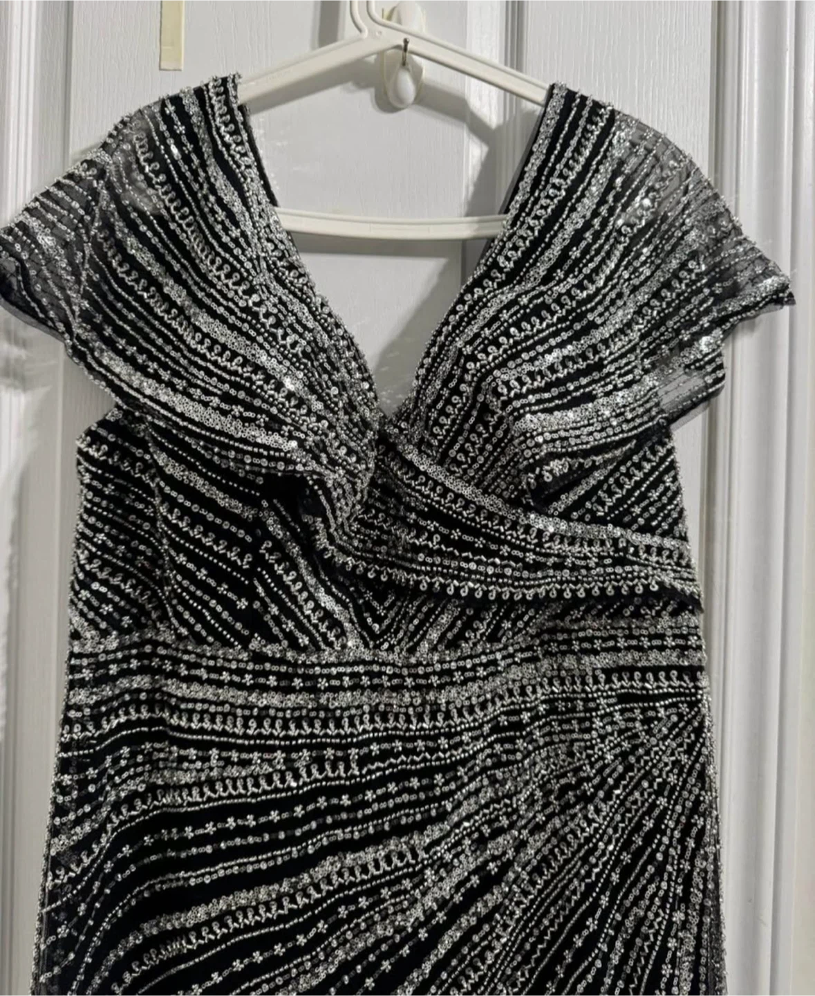 Sparkly Black Dress with Silver Embellishments - photo 3