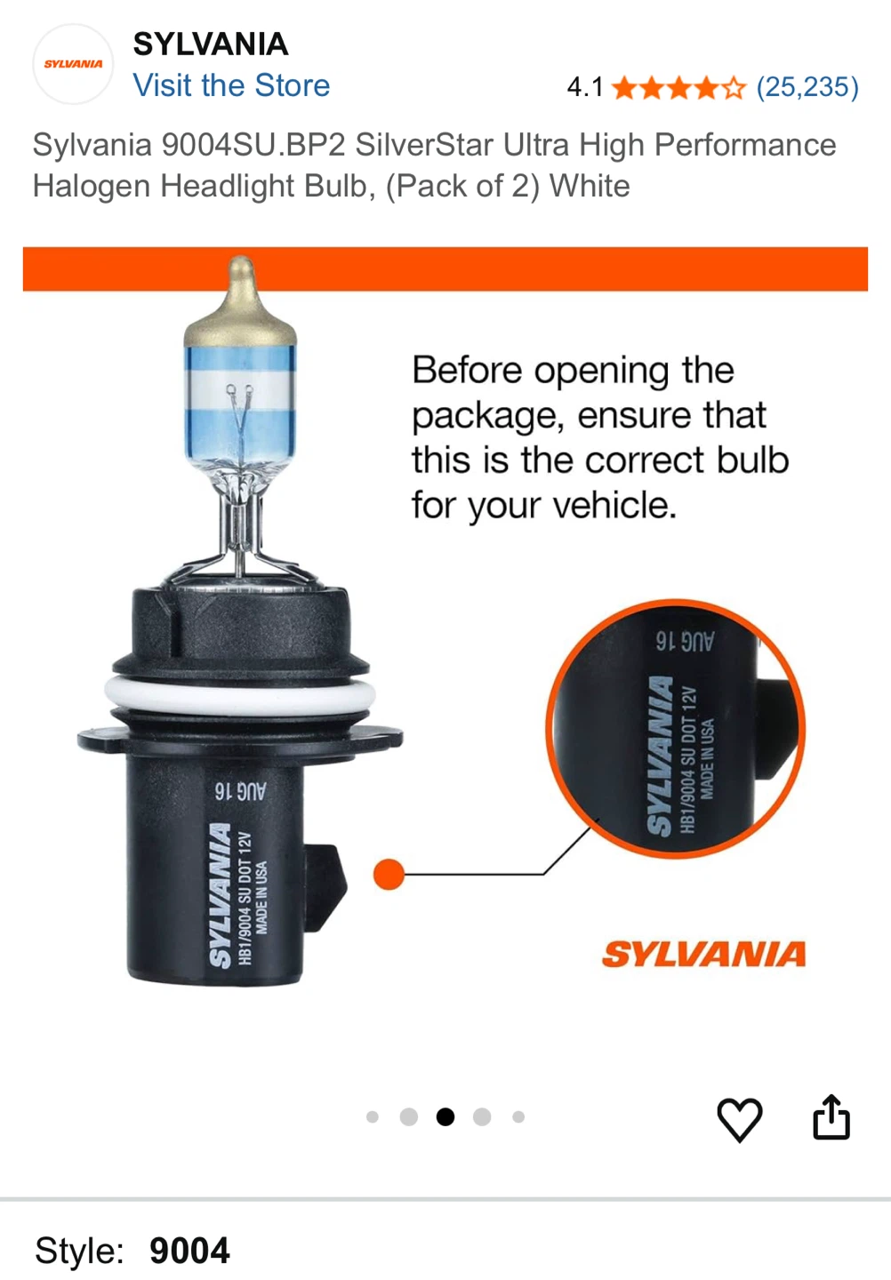 Sylvania 9004SU.BP2 SilverStar  Bulb, (Pack of 2) White - photo 5