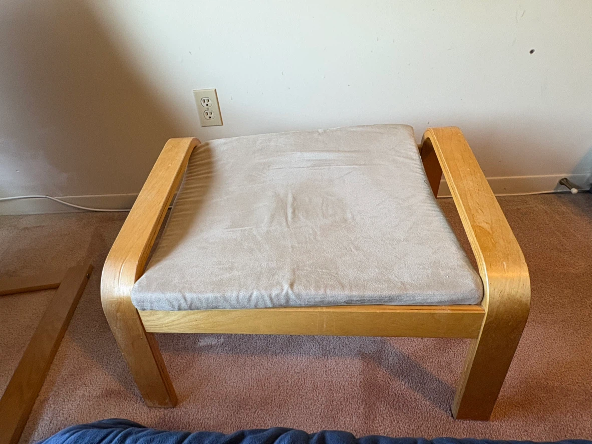 Leather Poang Chair and Footstool - photo 4