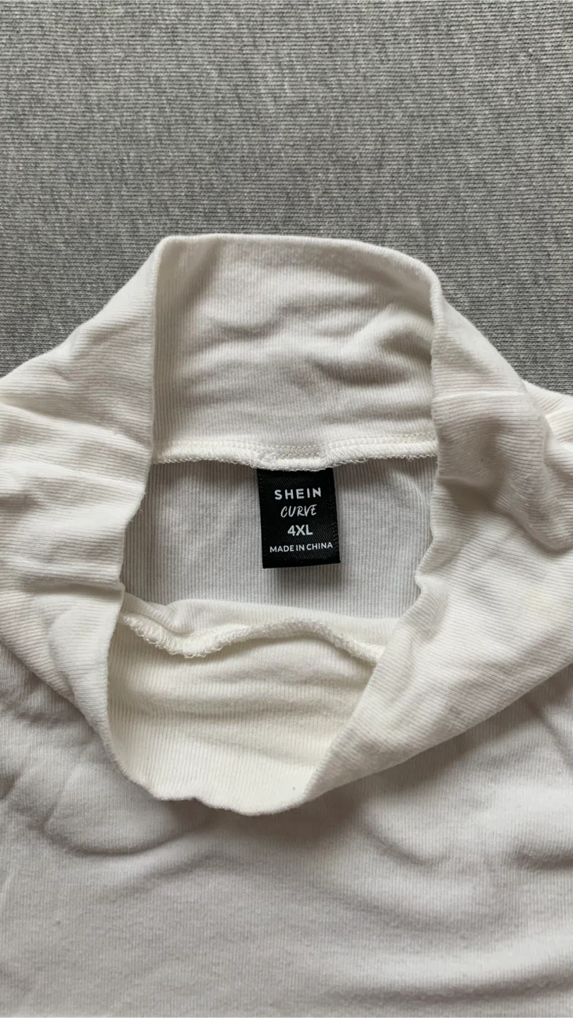 White Mock Neck Long Sleeve Top - Size 4XL - photo 3