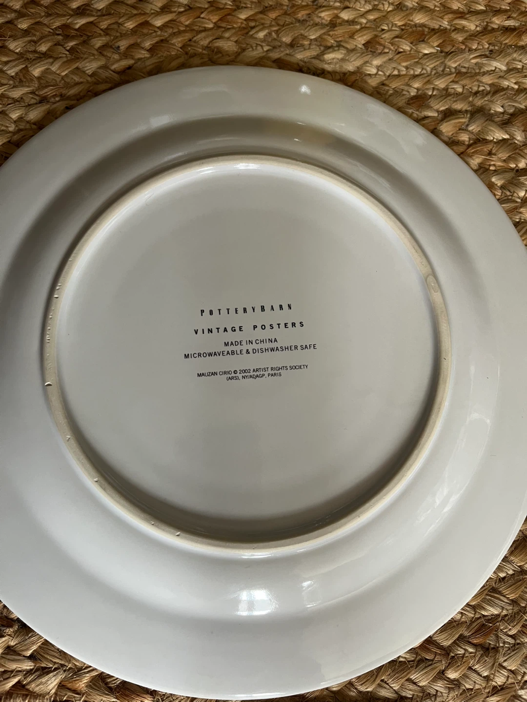 Vintage set of 4 Pottery Barn plates with vintage posters - photo 3