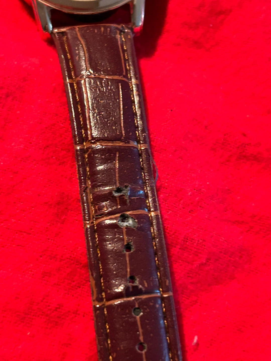 Amora Chronograph Watch with Brown Croc Strap - photo 3