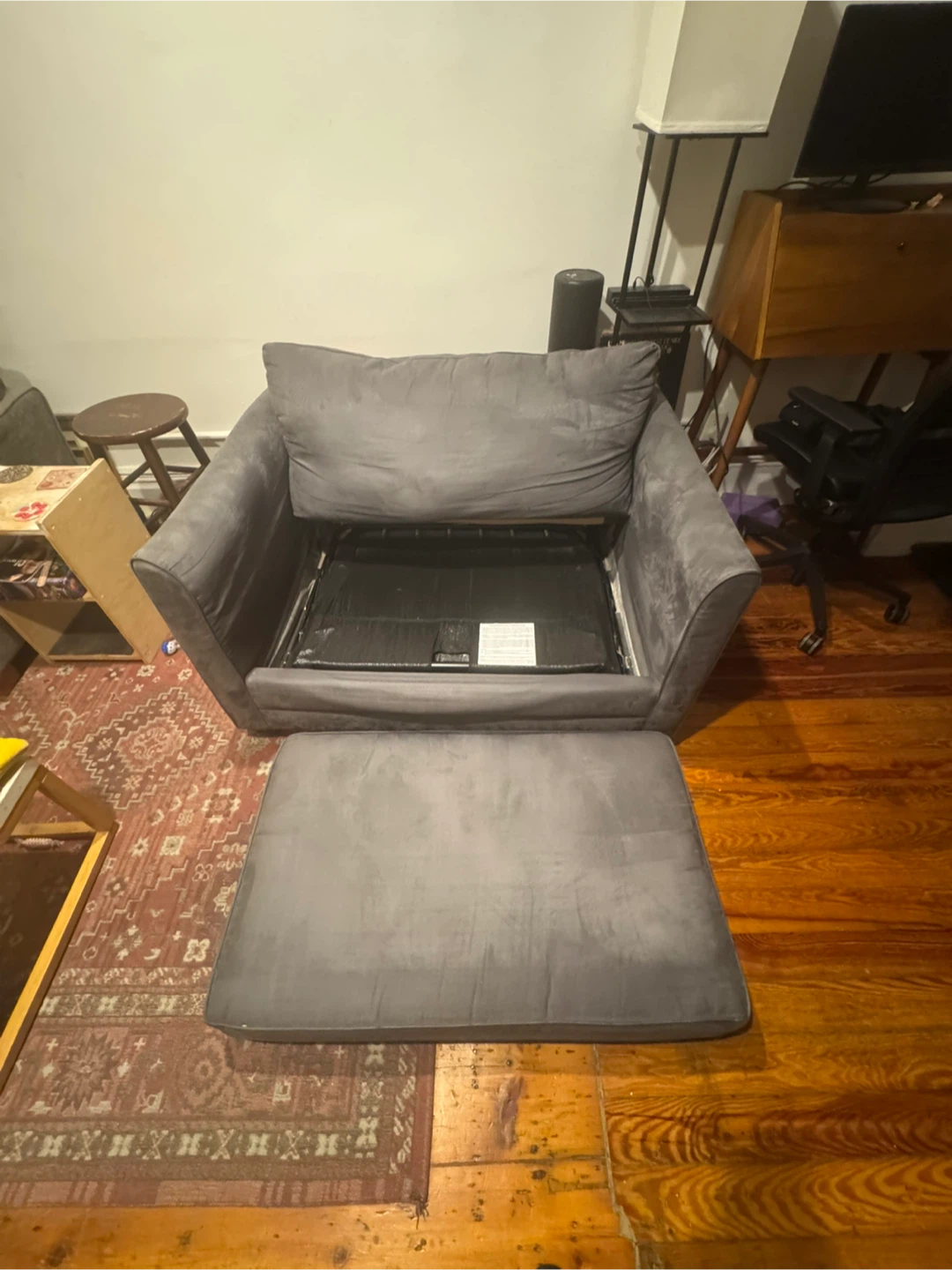 Gray Sofa Bed with Pull-Out Mattress - photo 2