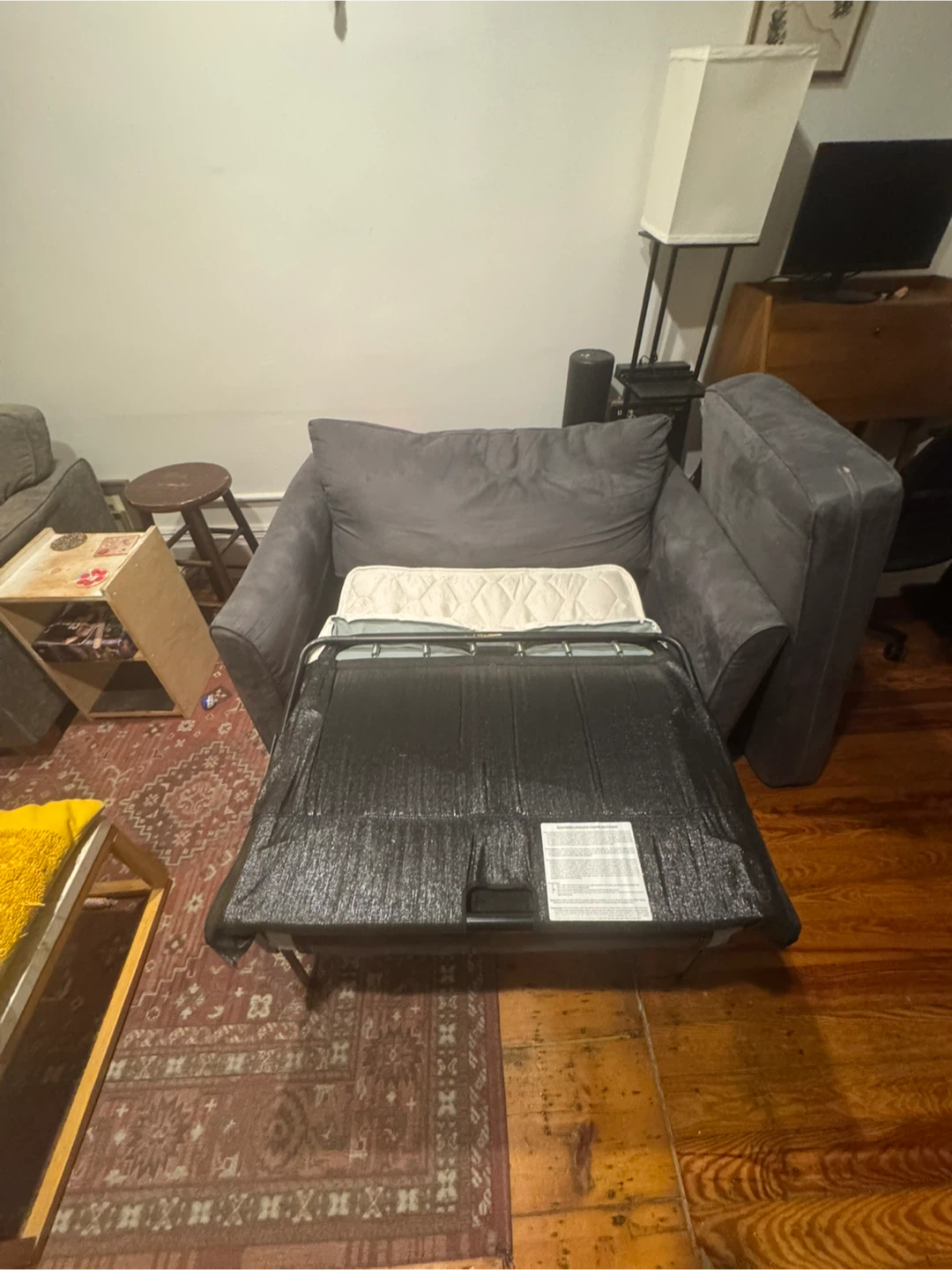 Gray Sofa Bed with Pull-Out Mattress - photo 3
