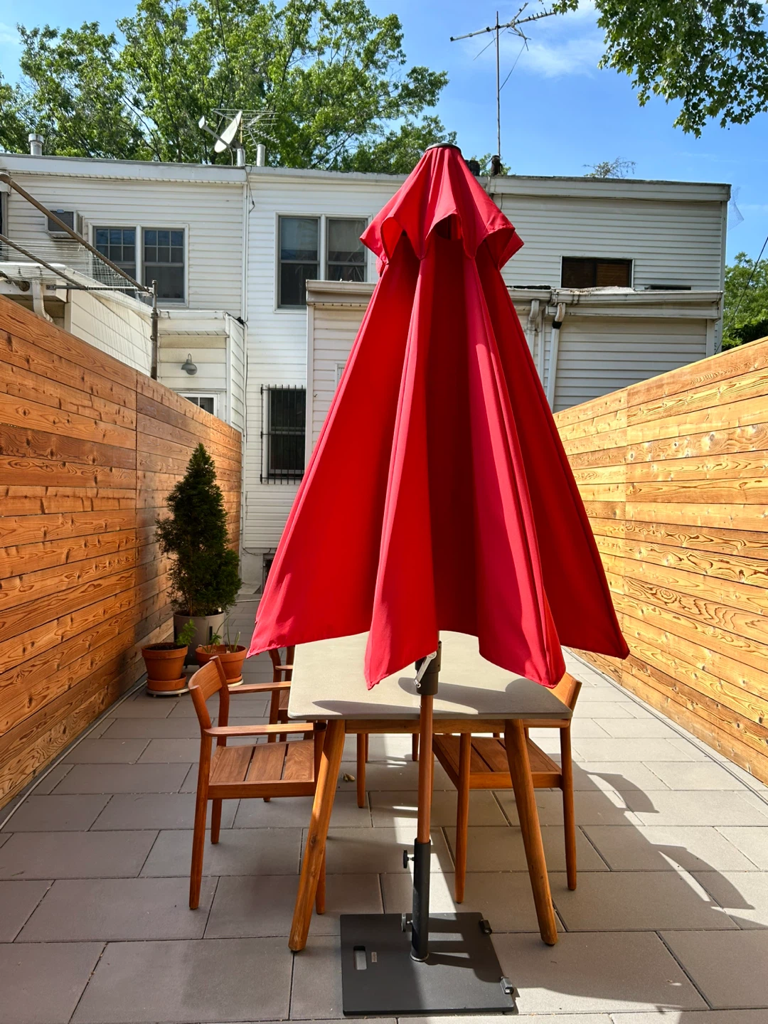 Midtown Red Patio Umbrella with Crank - photo 3