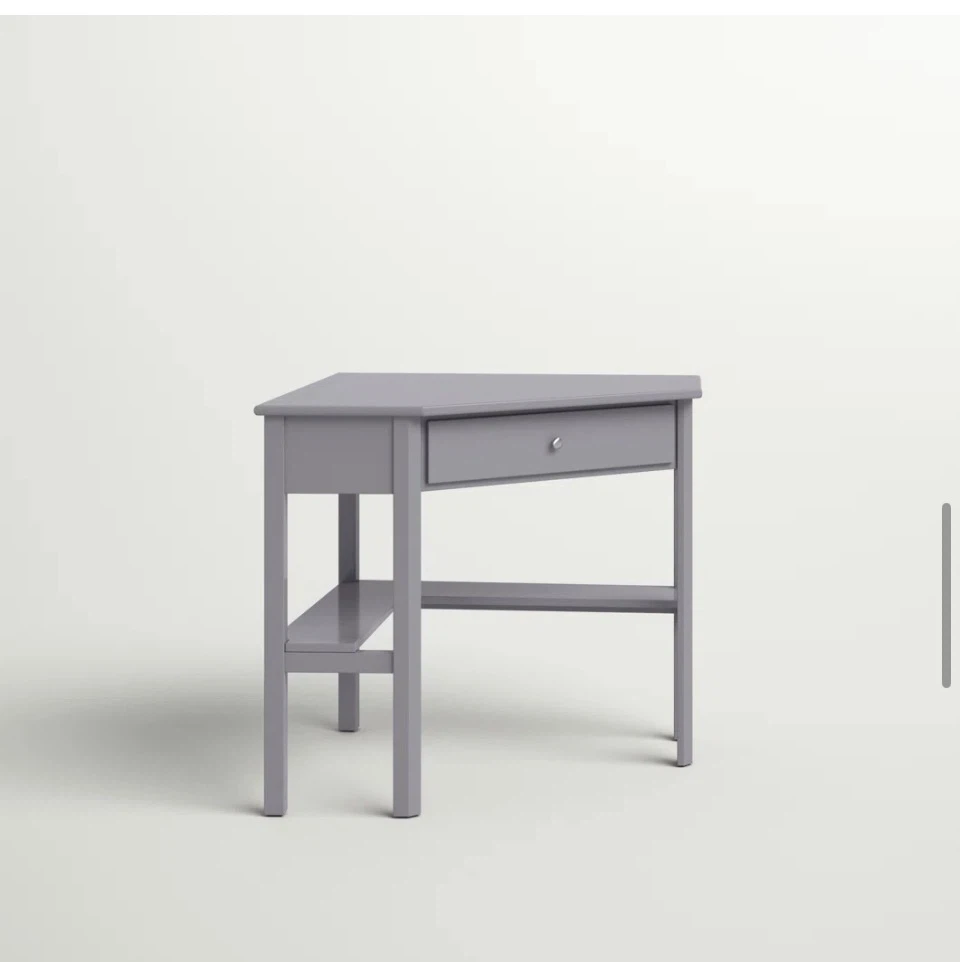 Gray Corner Desk with Drawer - photo 3