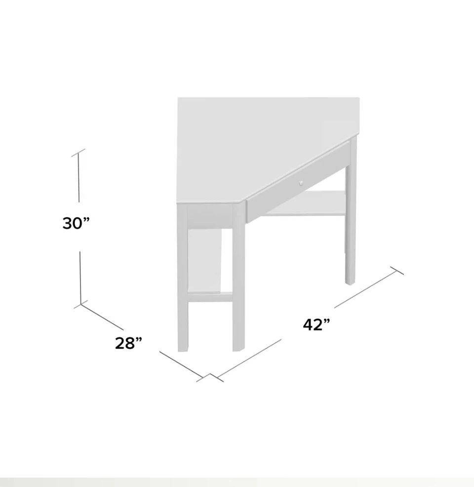 Gray Corner Desk with Drawer - photo 4