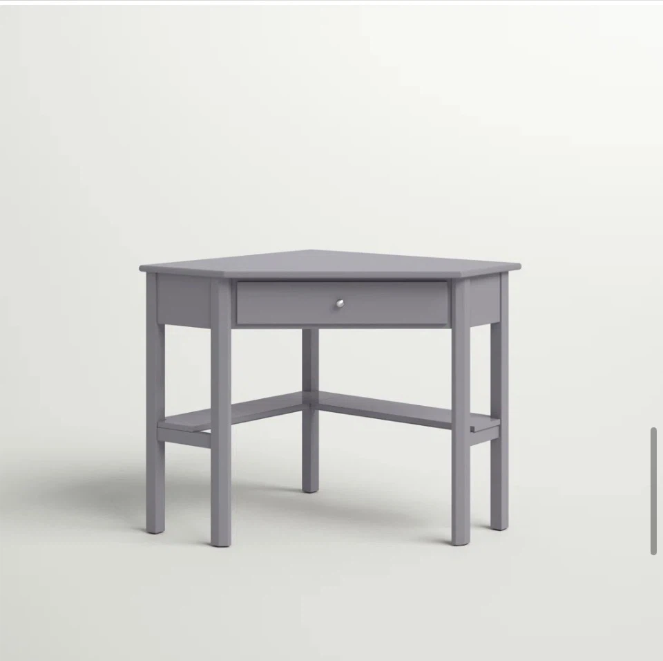 Gray Corner Desk with Drawer - photo 5