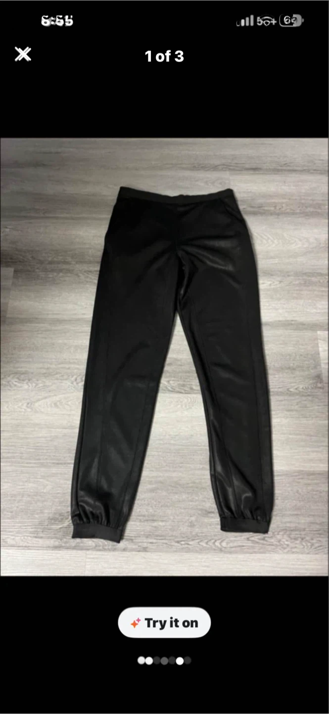 ZARA Faux Leather Joggers