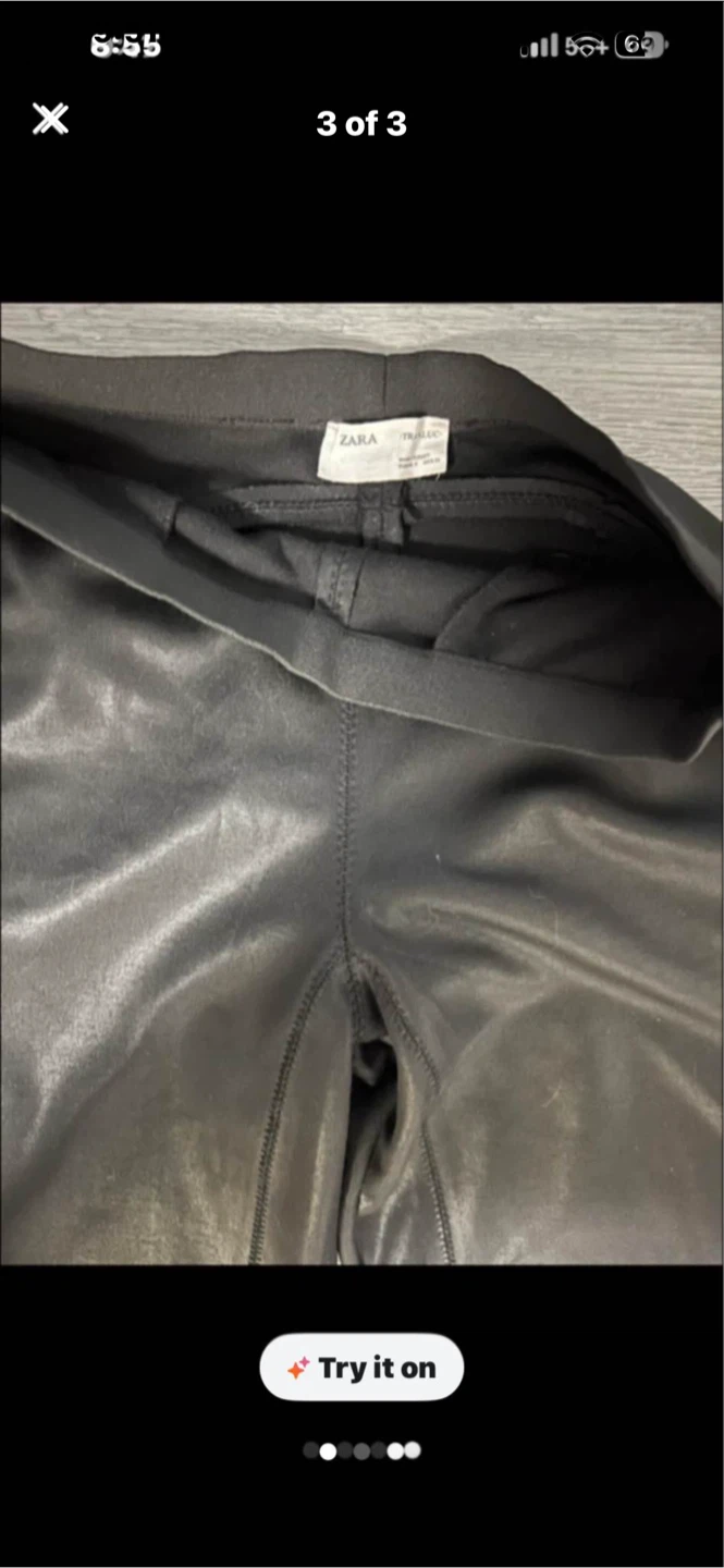 ZARA Faux Leather Joggers - photo 3
