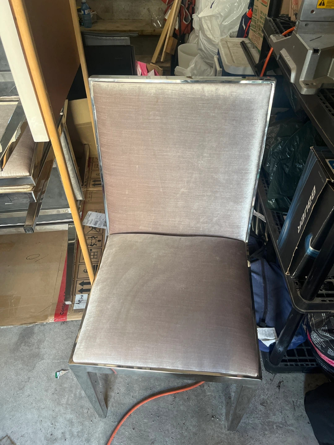Velvet Dining Chair with Chrome Frame