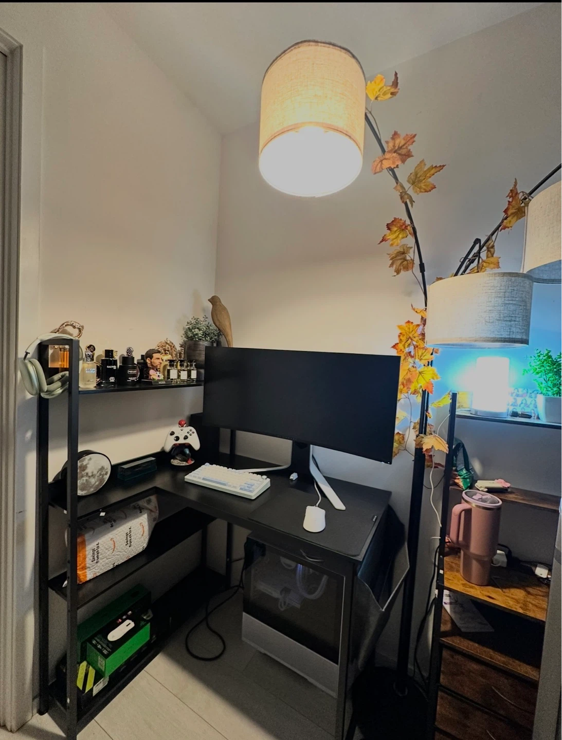 40 Inch L Shaped Computer Desk with Shelves - photo 2