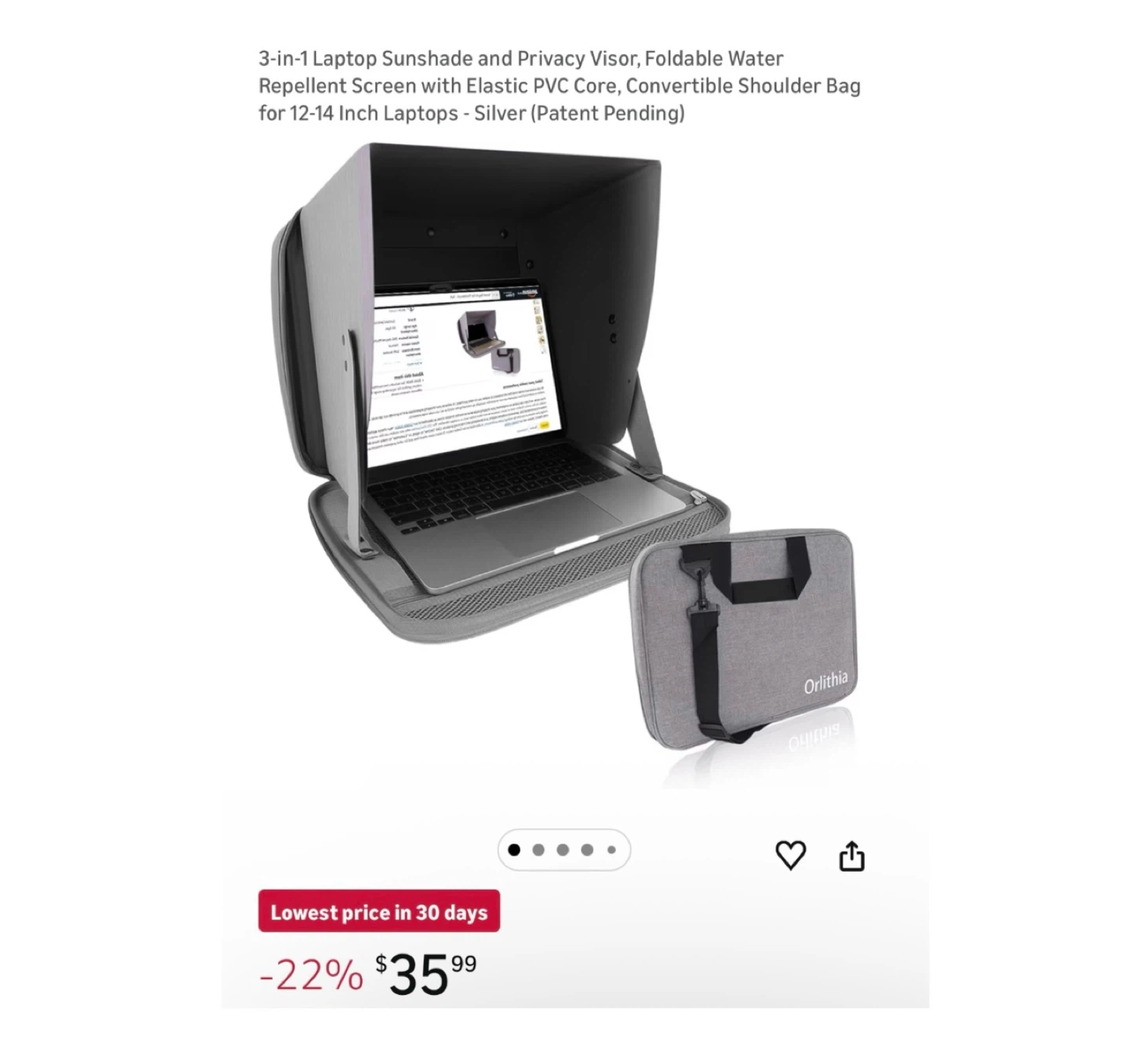 Brand new 3-in-1 Laptop Sunshade and Privacy Visor