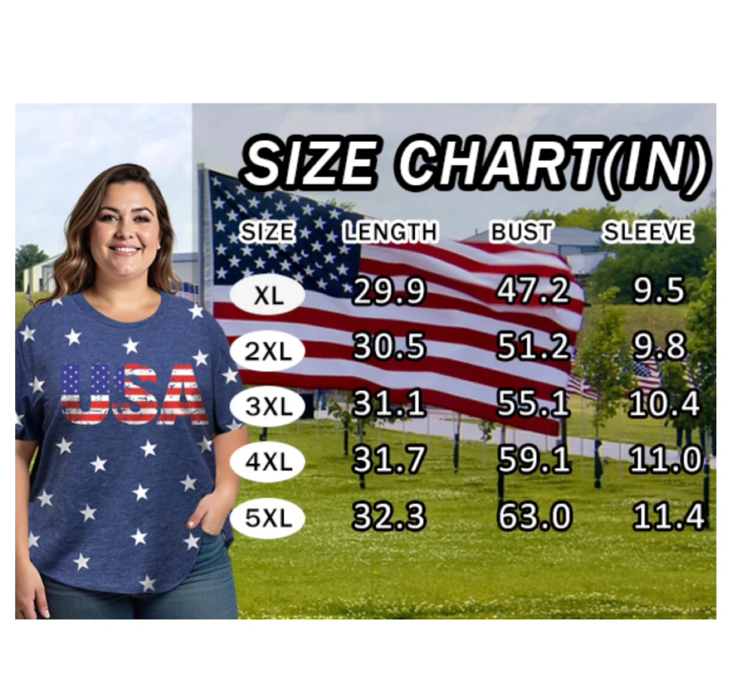 Brand new XL Cotton Blend 4th of July Shirts Women - photo 5