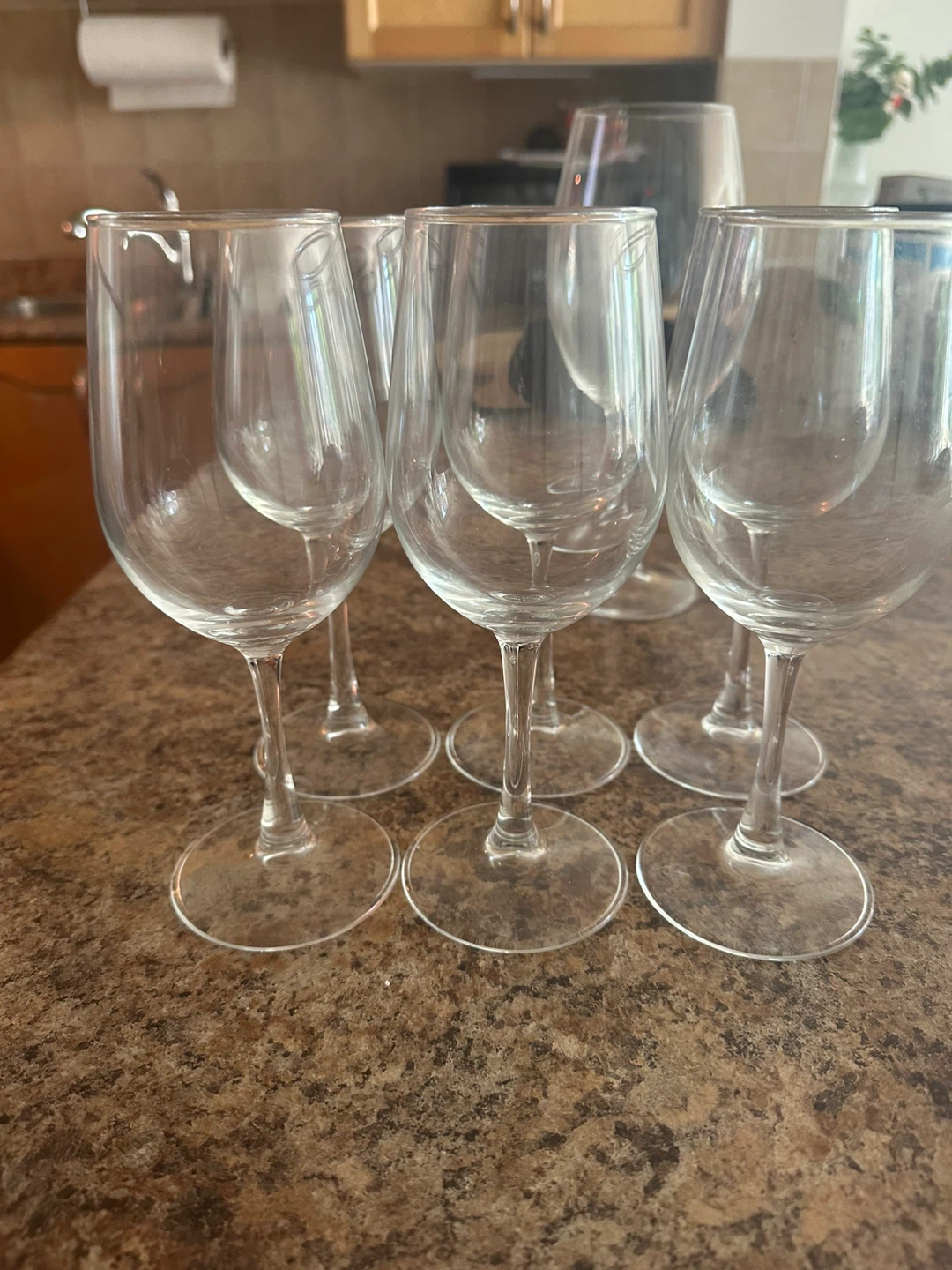 Set of 6 Clear Wine Glasses