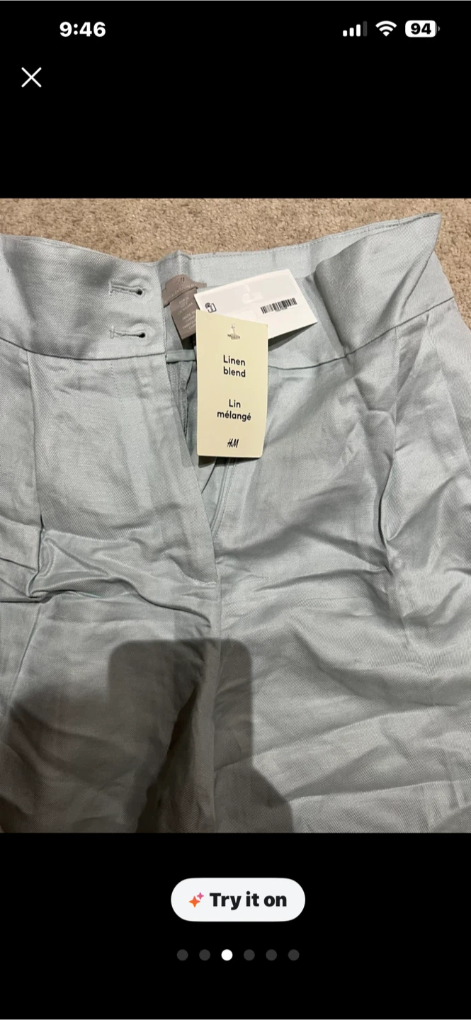 H&M Linen Blend Shorts - Light Blue - Size US 4/EUR 36 - photo 3