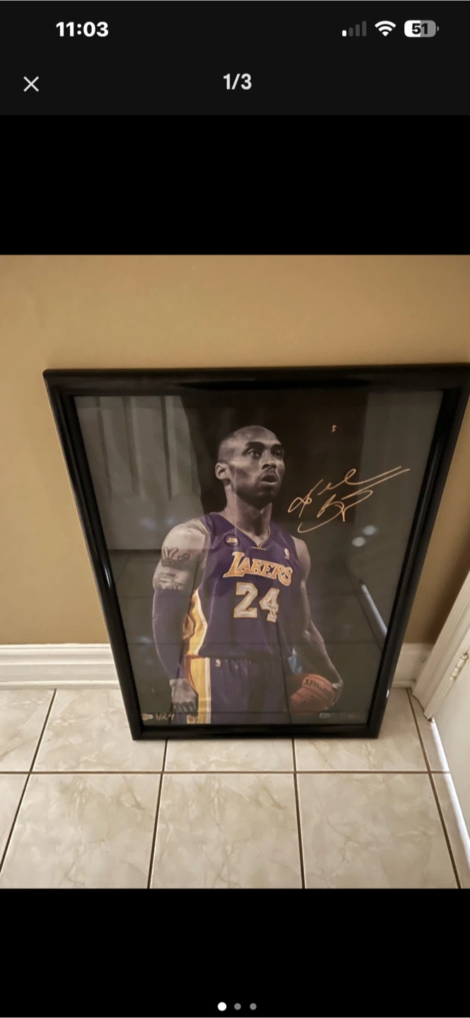 Framed Kobe Bryant Autographed Picture