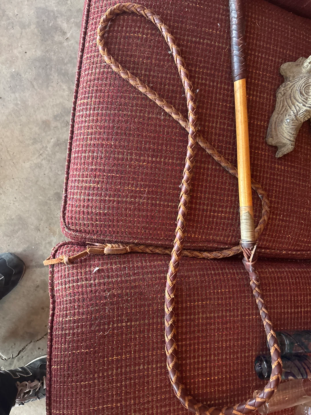 Braided Leather Bullwhip
