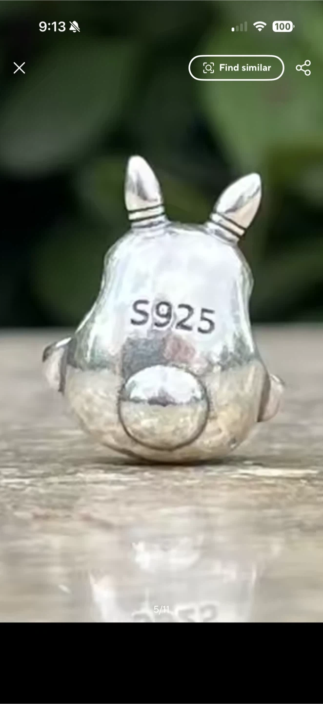 S925 Sterling Silver Totoro Charm Bead - photo 2