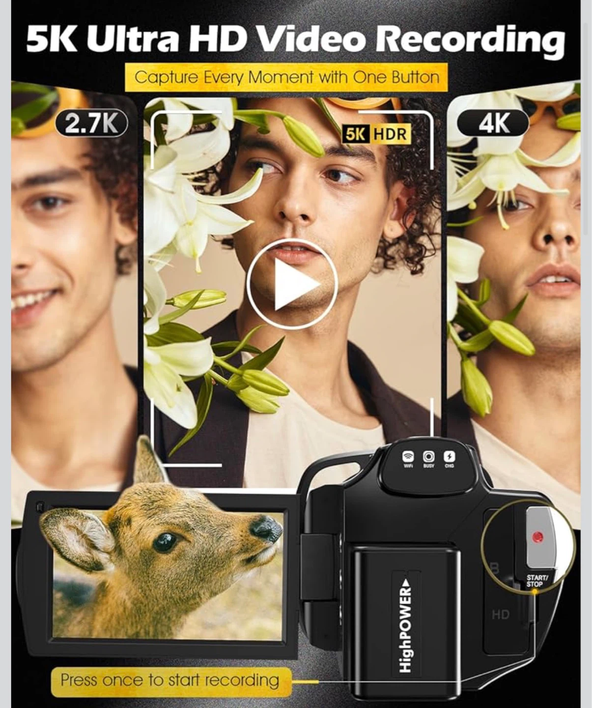 5K Ultra HD Video Camera with WiFi - photo 2