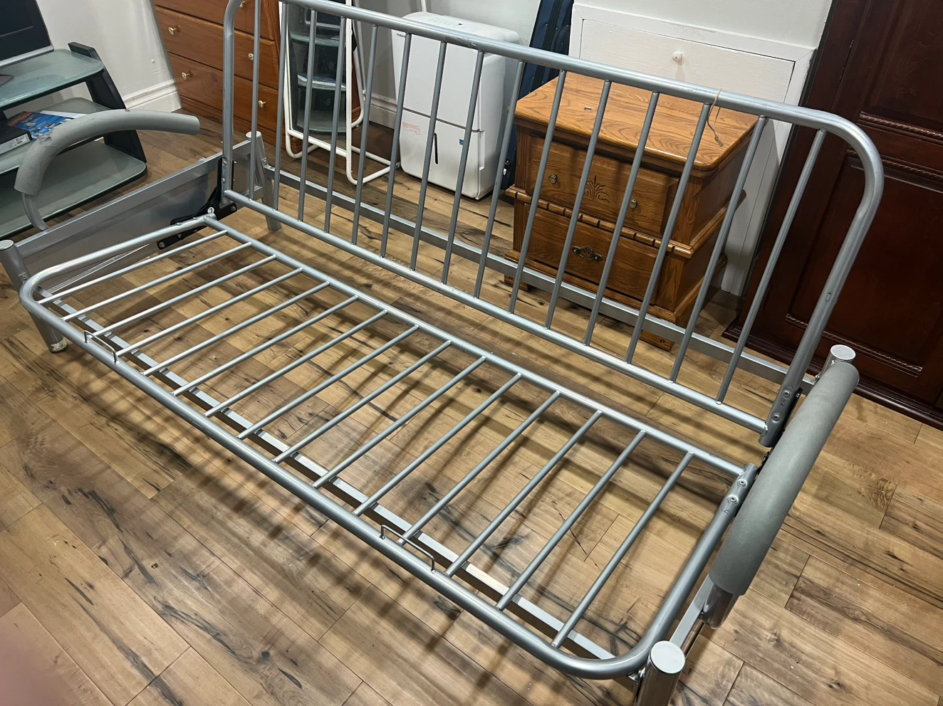 Silver Metal Futon Frame