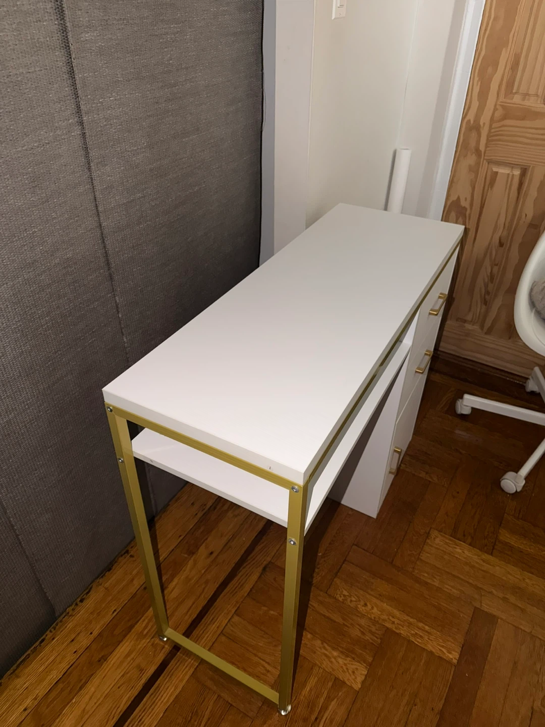 White and Gold Desk with Drawers - photo 3