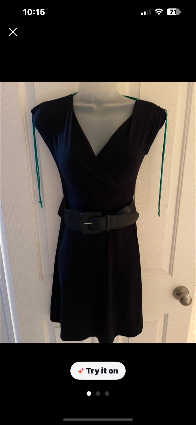 Black wrap dress with belt
