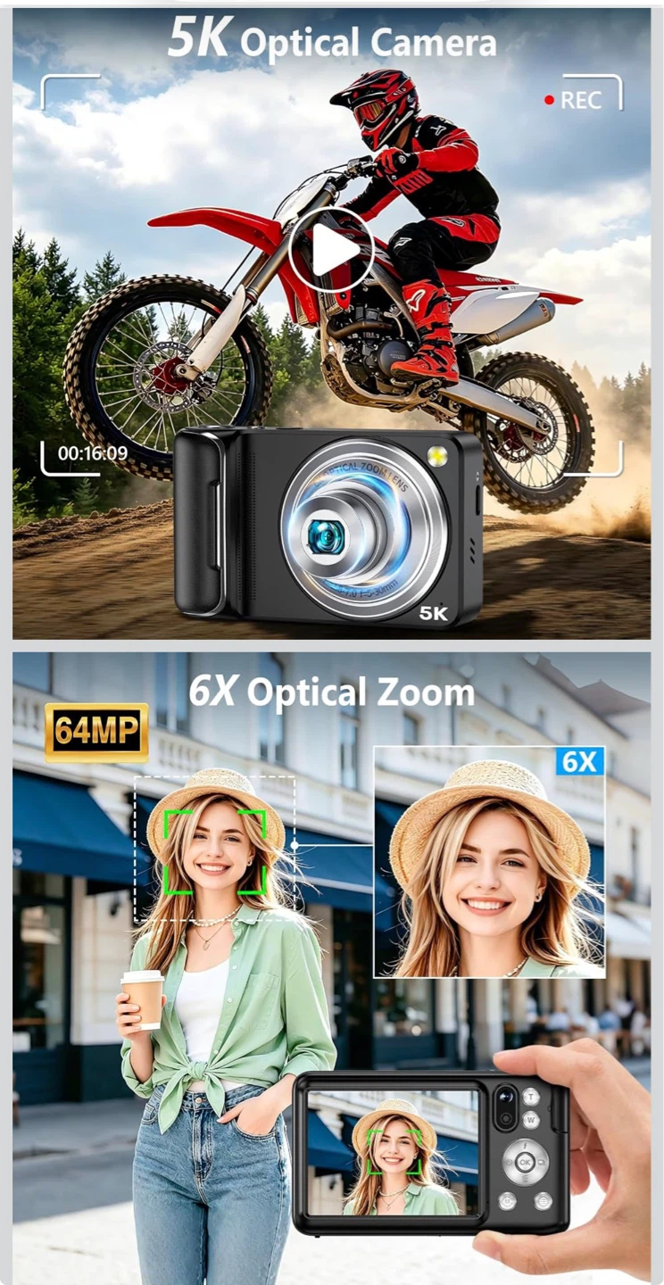 5K Digital Camera with WiFi and 6X Optical Zoom - photo 2