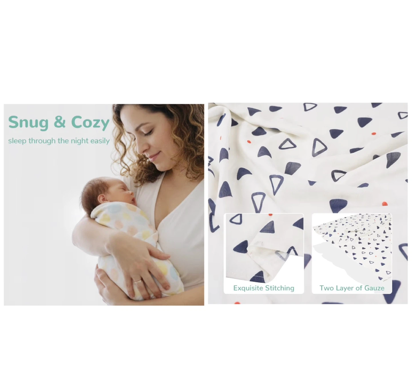 Brand new Soft Large Swaddle Blankets 3-Pack - photo 5