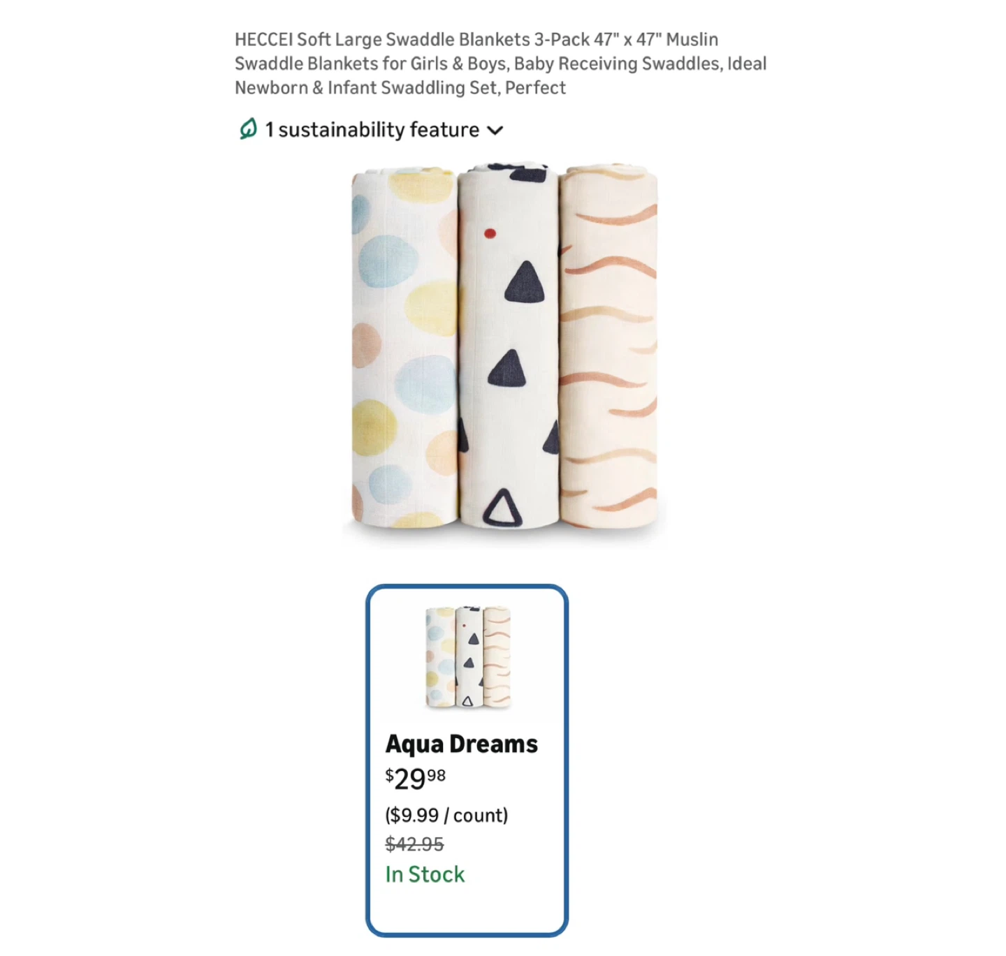 Brand new Soft Large Swaddle Blankets 3-Pack