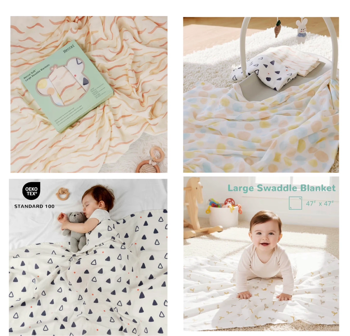 Brand new Soft Large Swaddle Blankets 3-Pack - photo 3