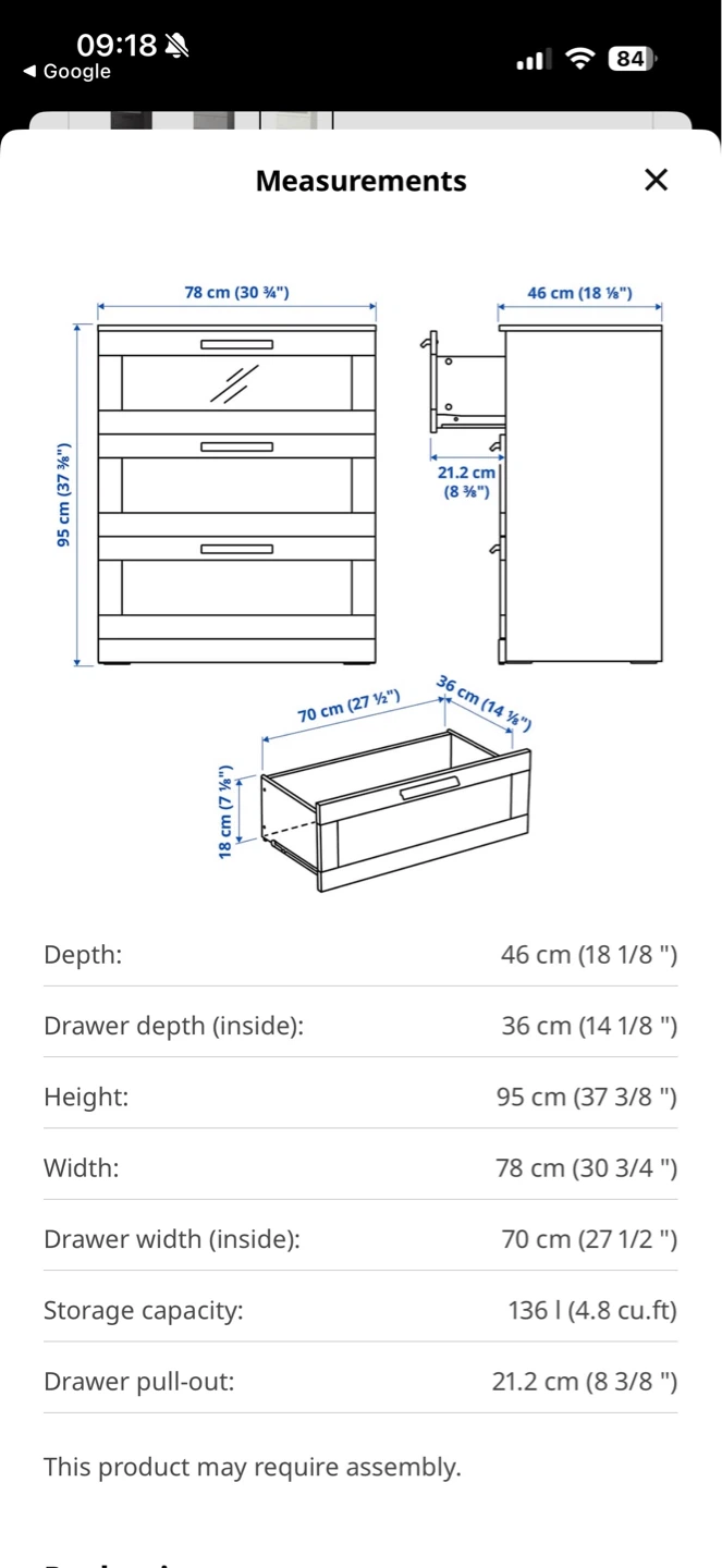 IKEA HEMNES 3-drawer chest - photo 3