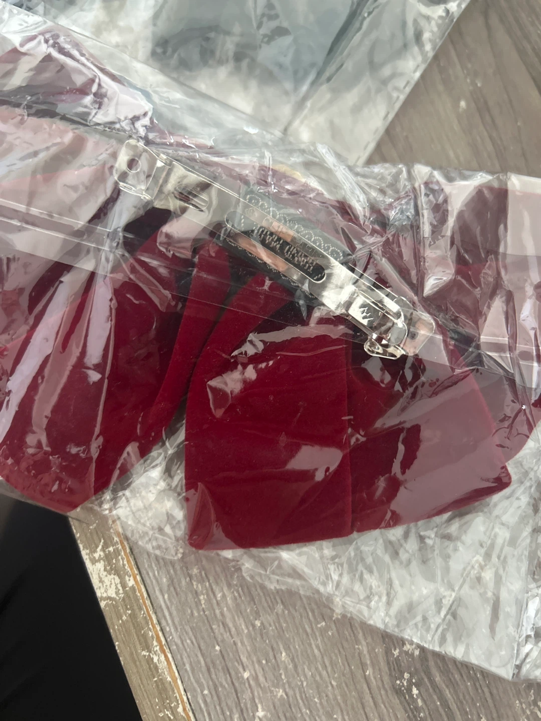 Velvet Bow Hair Clips - Burgundy and Black - photo 2