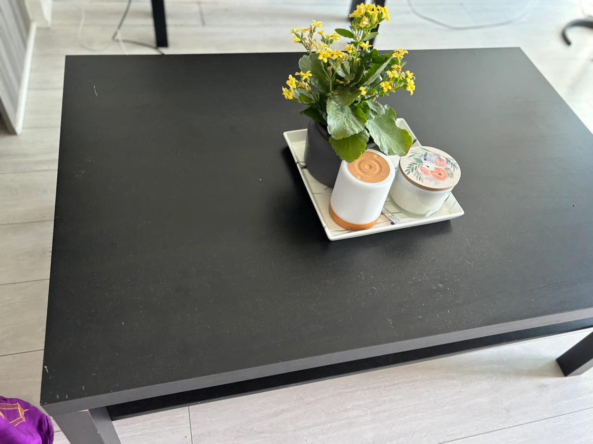 Black Coffee Table with Shelf