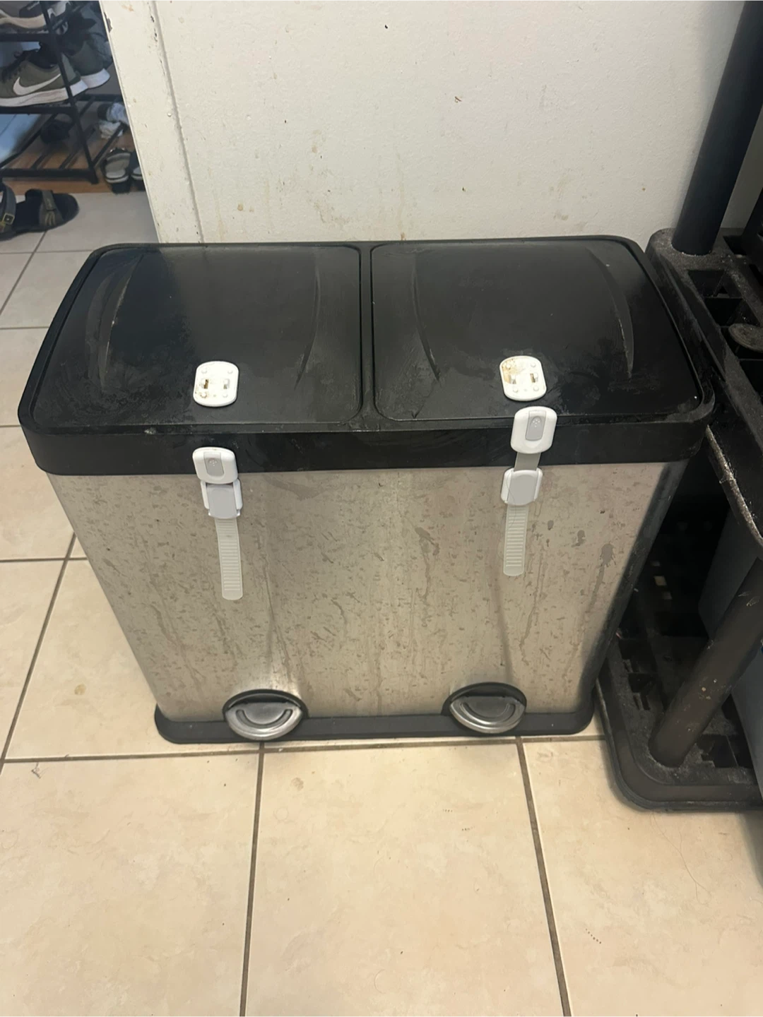 Double Bin Recycling Kitchen Trash Can