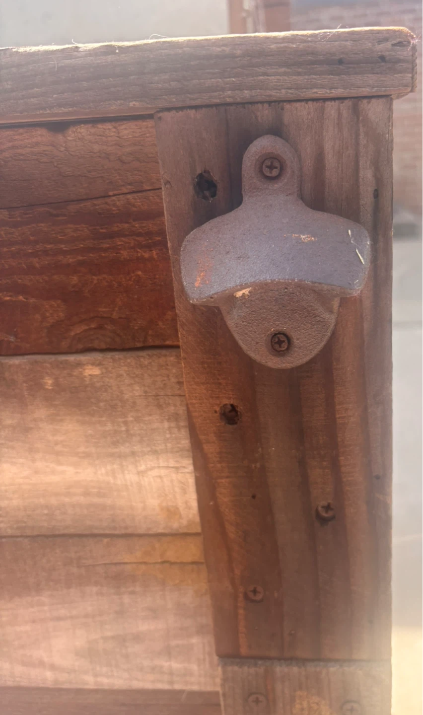 Rustic Wooden Cooler with Bottle Opener - photo 5