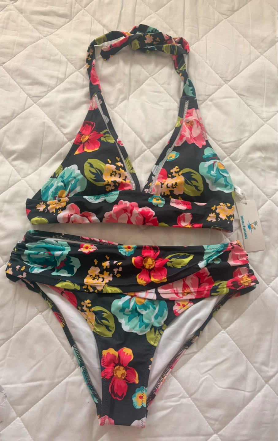Beachsouls Floral Halter Bikini Size Medium
