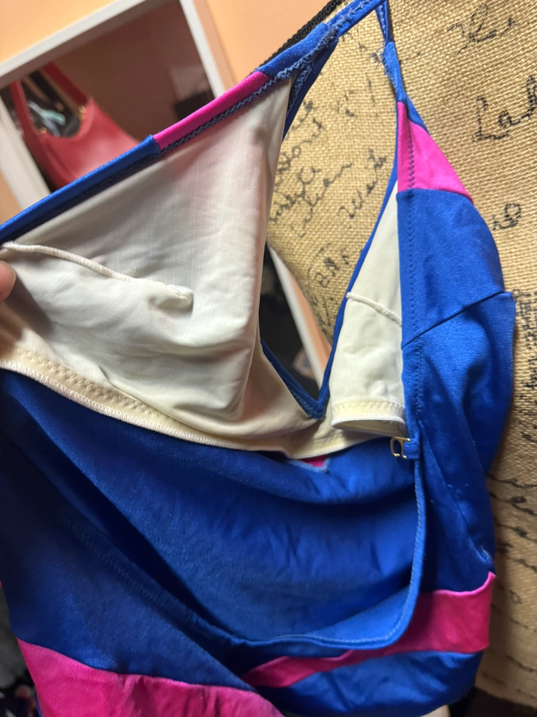 Blue and Pink One-Piece Swimsuit - photo 2