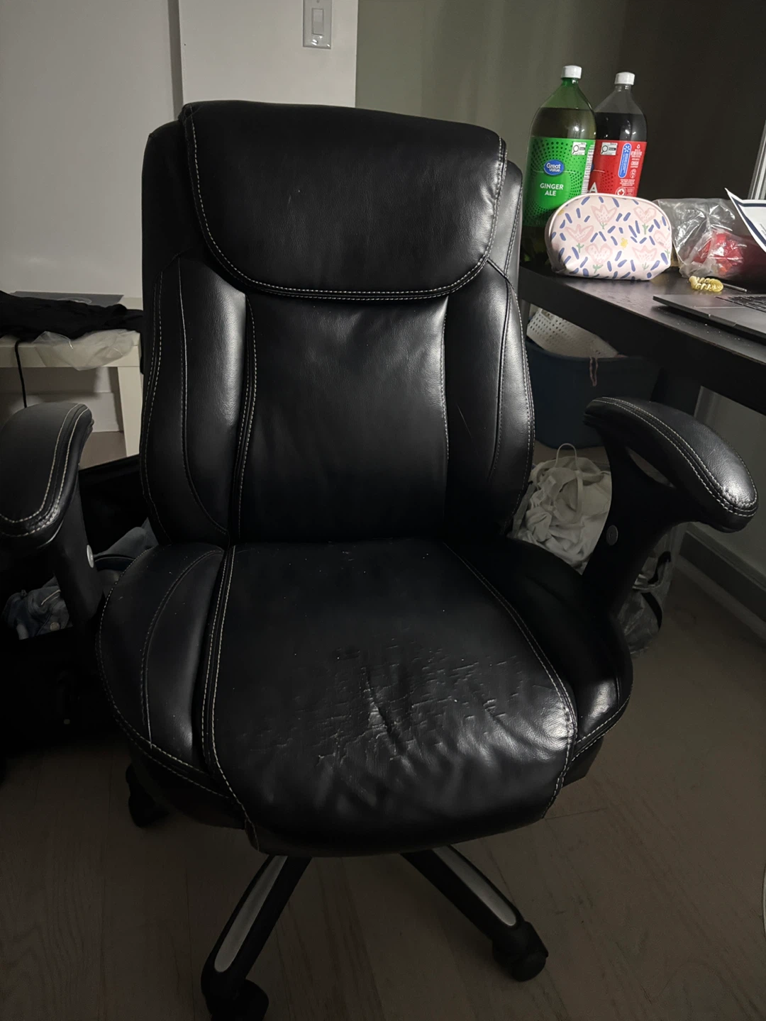 Leather Rolling office chair