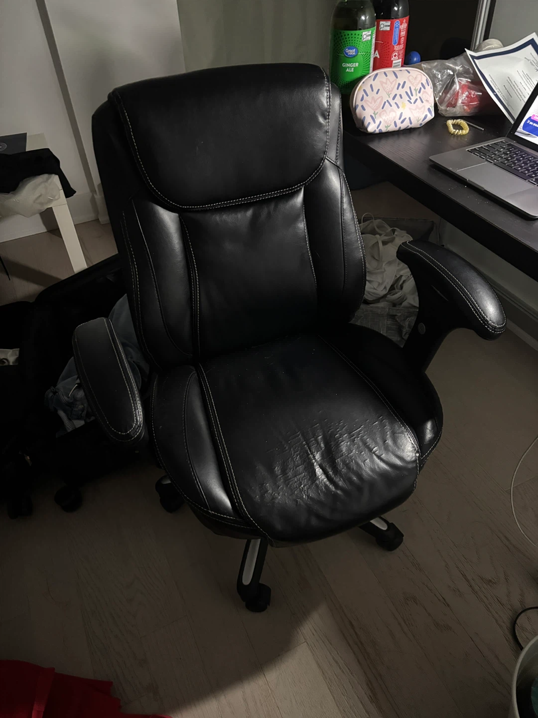 Leather Rolling office chair - photo 3
