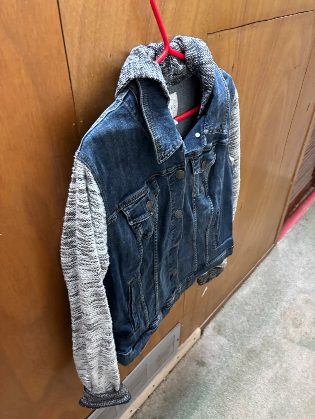Torrid Denim Jacket with Hooded Knit Sleeves - photo 4