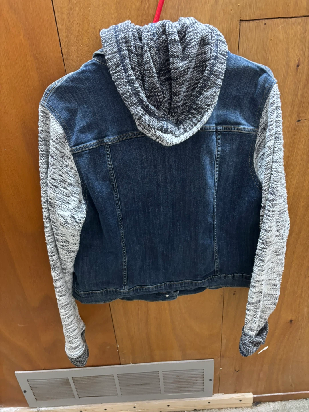 Torrid Denim Jacket with Hooded Knit Sleeves - photo 3