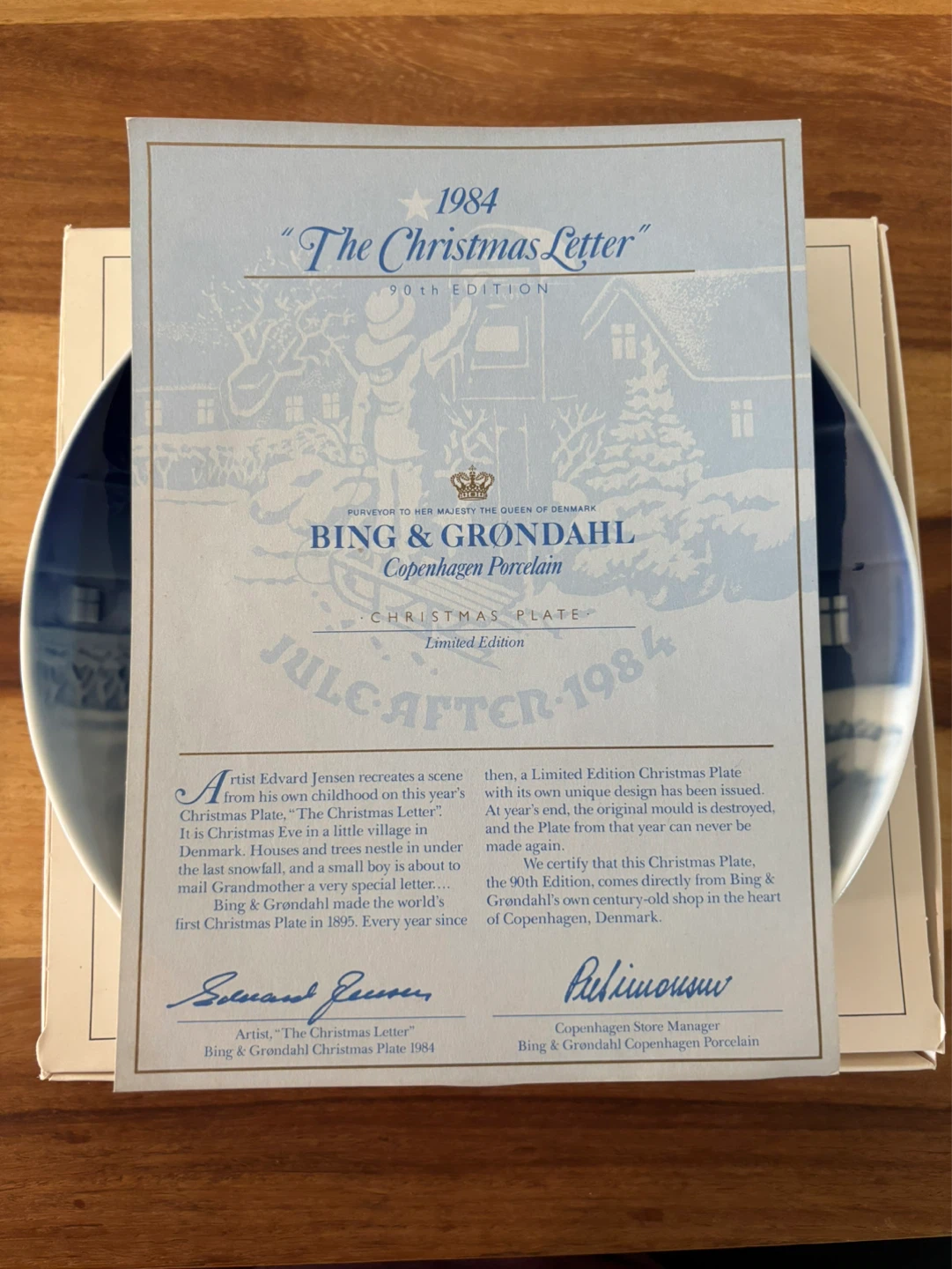 Bing & Grondahl 1984 Christmas Plate - photo 4