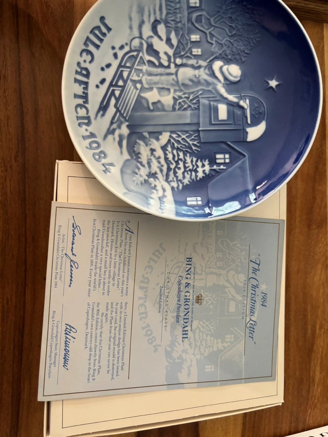 Bing & Grondahl 1984 Christmas Plate - photo 3