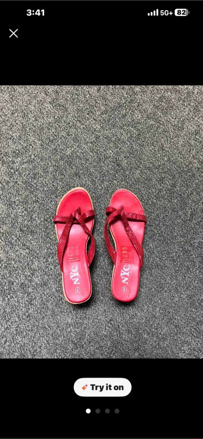 Red Wedge Sandals