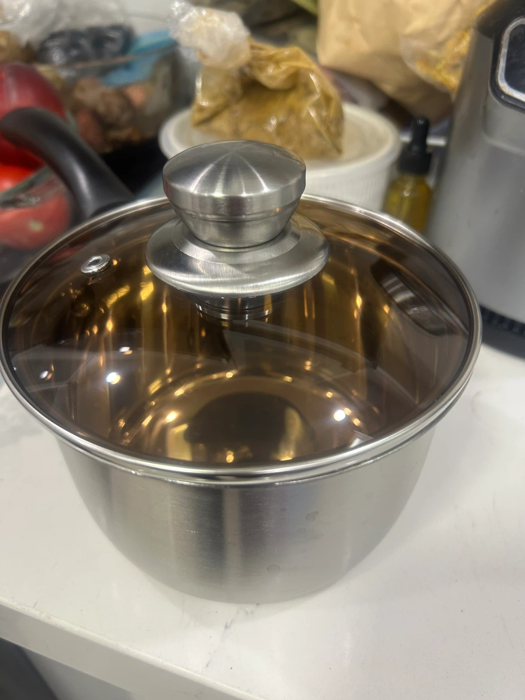 NEW Stainless Steel Pot with Glass Lid - photo 2