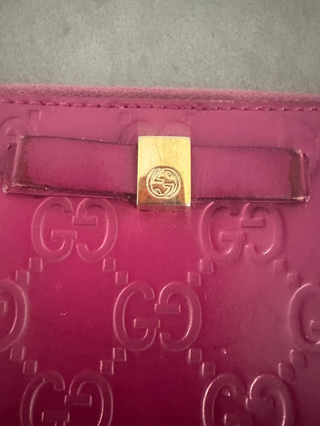 Gucci Pink GG Embossed Leather Zip Around Wallet - photo 2