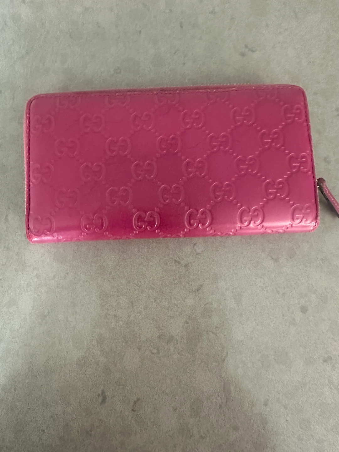 Gucci Pink GG Embossed Leather Zip Around Wallet - photo 3
