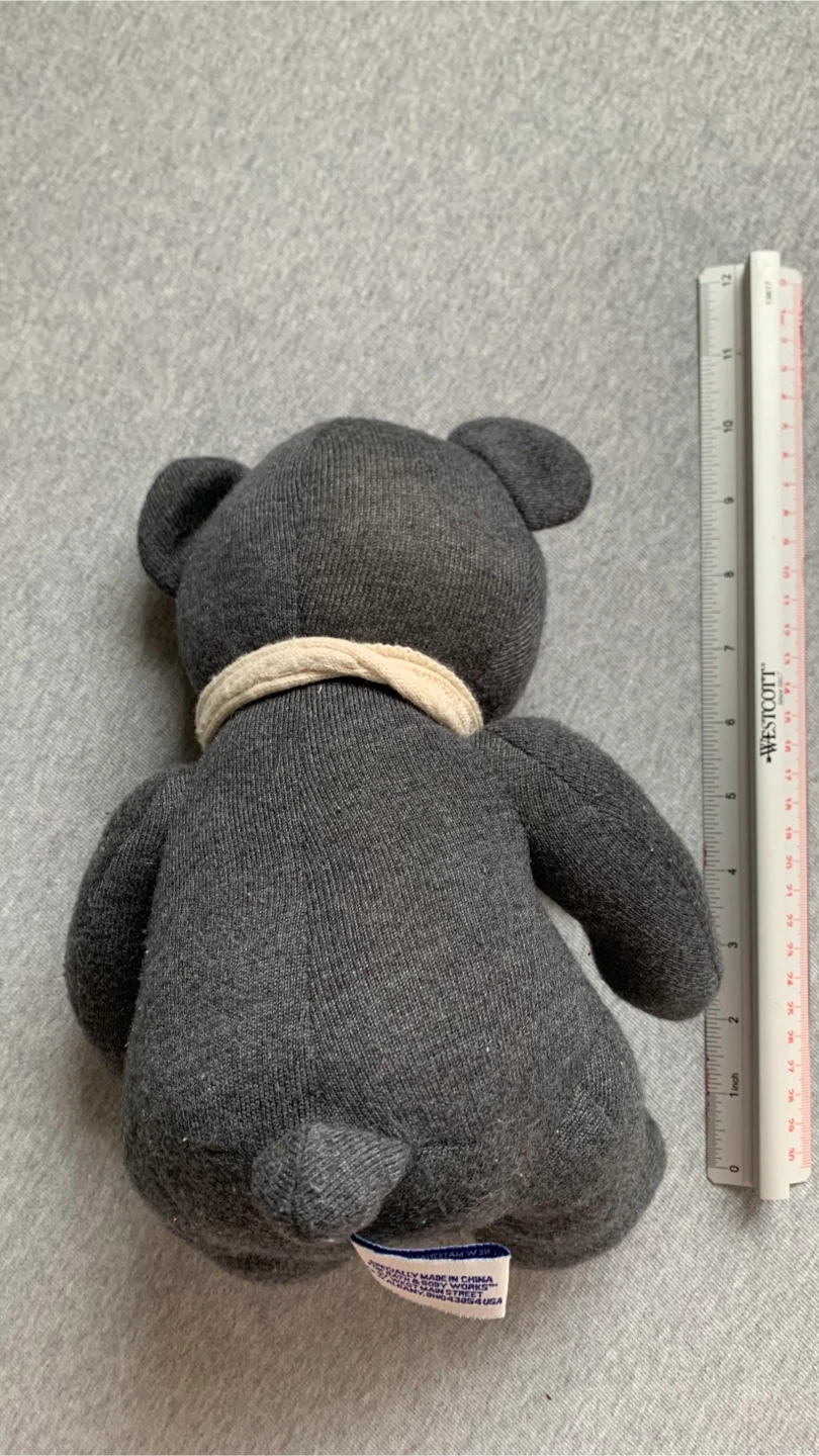 Charcoal Grey Teddy Bear with Scarf - photo 2